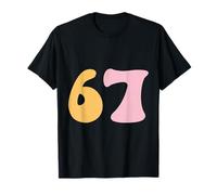 67 Groovy Retro Pastel Number Graphic Design T-Shirt