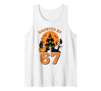 67 Halloween Black Cat Haunted by 6 7 Six Seven Gen Alpha Z Tank Top