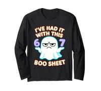 67 Halloween Costume Boo Sheet 6 7 Meme Six Seven Brainrot Long Sleeve T-Shirt