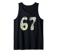 67 Halloween Scary Cartoon Number Spooky Graphic Tank Top