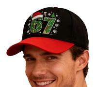 67 Hat Kids Funny 6 7 Meme Peaked Cap Novelty Green Six Seven Number Black & Red Baseball Cap Stylish Black Baseball Hat for Boys Teens Girls
