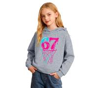 67 Hoodie Kids Christmas Jumper | 6-7 Meme Long Sleeve Pullover Sweatshirt | Boys Girls 2-12 Years Soft Fleece Casual Jacket Long Sleeves for Kids Youth Daily Wear Outdoor Activities