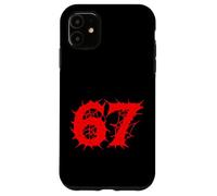 67 Horror Forest Ruins Red Spiked Number Design Case for iPhone 11