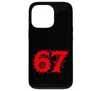 67 Horror Forest Ruins Red Spiked Number Design Case for iPhone 13 Pro
