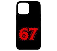 67 Horror Forest Ruins Red Spiked Number Design Case for iPhone 13 Pro Max