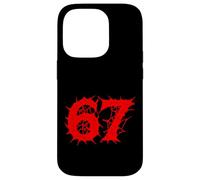 67 Horror Forest Ruins Red Spiked Number Design Case for iPhone 14 Pro