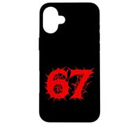 67 Horror Forest Ruins Red Spiked Number Design Case for iPhone 16 Plus
