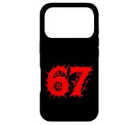 67 Horror Forest Ruins Red Spiked Number Design Case for iPhone 17 Pro