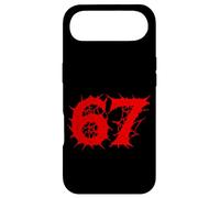 67 Horror Forest Ruins Red Spiked Number Design Case for iPhone Air