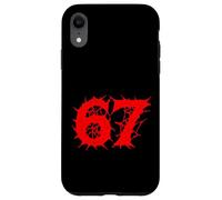 67 Horror Forest Ruins Red Spiked Number Design Case for iPhone XR