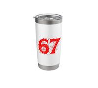 67 Horror Forest Ruins Red Spiked Number Design Stainless Steel Insulated Tumbler