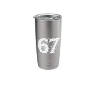 67 Horror Forest Ruins Spiked Number Graphic Design Stainless Steel Insulated Tumbler