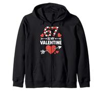 67 Is My Valentine Funny Couples Sarcastic Valentine’s Day Zip Hoodie