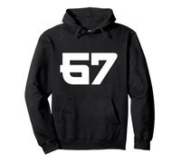 67 Japanese Bold Minimal Number Design Pullover Hoodie