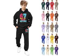 67 Kid Christmas Hoodie 6 7 Meme Jumper Six Seven Long Sleeve Pullover Sweatshirt Girls Boys Hoodies Xmas Jumpers Kids Tracksuit Full Set Girls Boys 2 Piece Oversized Outfit Beige
