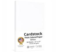 67 Lb. Cover Card Stock, 11" x 17" Ledger Size, 50 Sheets Per Pack (White)