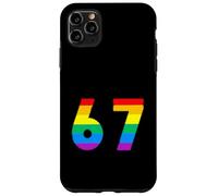 67 LGBTQ Pride Rainbow Stripe Number Graphic Design Case for iPhone 11 Pro Max