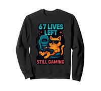 67 Lives Left Still Gaming Cat Gamer Chair Sweatshirt