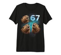 67 Meme Beaver Howling at The Moon Six Seven Premium T-Shirt