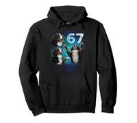 67 Meme Bernese Mountain Howling at The Moon Six Seven Pullover Hoodie