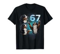 67 Meme Bernese Mountain Howling at The Moon Six Seven T-Shirt
