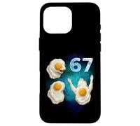 67 Meme Fried Egg Howling at The Moon Six Seven Case for iPhone 16 Pro Max