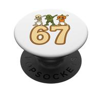 67 Meme Funny Halloween Numbers Six Seven Men Women Kids PopSockets Adhesive PopGrip