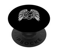 67 Meme Gothic Six Seven Gen Alpha Slang Angels Wing PopSockets Adhesive PopGrip
