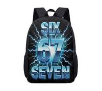 67 Meme Graphic Backpack for School and Travel - Retro Donut Style 17 Inch Large Capacity Daily Rucksack