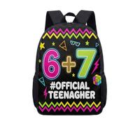 67 Meme Graphic Backpack for School and Travel - Retro Donut Style 17 Inch Large Capacity Daily Rucksack