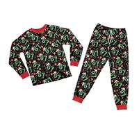 67 Meme Pyjamas Boys Girls Six Seven Number 6 7 Pjs Christmas Pajamas Set Shirt Sleepwear Long Sleeve Tops And Pants 2 Piece Outfit Boys Xmas Pjs Green