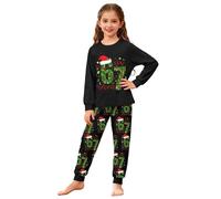 67 Meme Pyjamas Set Boys Girls Six Seven Number 6 7 Printed Christmas Pjs Set 2PC Long Sleeve Tops and Jogging Bottoms 2 Piece Outfit Pajamas (Black, 11-12 Years)