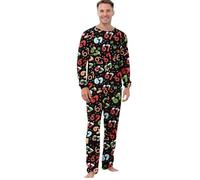 67 Meme Pyjamas Set Men's Pyjamas Sets Long Sleeve Pj's Set Soft Loungwear Print Top and Comfy Pant Outfit Christmas Pjs For Adults (Black, M)