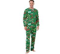 67 Meme Pyjamas Set Men's Pyjamas Sets Long Sleeve Pj's Set Soft Loungwear Print Top and Comfy Pant Outfit Christmas Pjs For Adults (Green, M)
