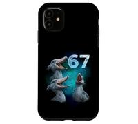 67 Meme Shoebill Howling at The Moon Six Seven Case for iPhone 11