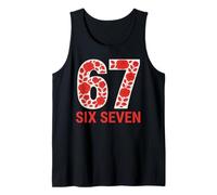 67 Meme Six Seven Cute Red Flowers Floral Tank Top