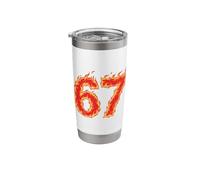 67 Meme Six Seven Flame Fire Funny Gen Alpha Slang Stainless Steel Insulated Tumbler