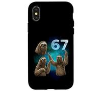 67 Meme Sloth Howling at The Moon Six Seven Case for iPhone X/XS
