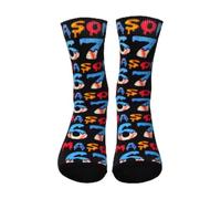 67 Meme Socks, Funny Italian Brainrot 67 Jumper Kids Socks, Novelty Steal a Brainrot Six Seven Meme Design Socks for Boys Girls Kids, Cotton Stockings Winter Warm 67 Gifts for Christmas (03 Black)