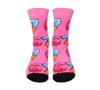 67 Meme Socks, Funny Italian Brainrot 67 Jumper Kids Socks, Novelty Steal a Brainrot Six Seven Meme Design Socks for Boys Girls Kids, Cotton Stockings Winter Warm 67 Gifts for Christmas (14 Pink)