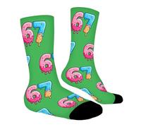 67 Meme Socks Ice Creams, 1 Pair Funny Crew Socks With 6 7 Number, Christmas Sports Sock Non-Slip, Novelty Footwear For Women Men Girls Boys For Travel Gym Pilates Yoga Hiking Climbing Running