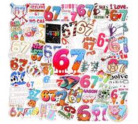 67 Meme Stickers, 50PCS Six Seven Meme Funny Stickers, 6-7 Sticker Packs, 6 7 Gifts for Laptop, Bookish, Water Bottle, Teens, Adults (Style 1)