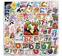 67 Meme Stickers, 55PCS 6 7 Cute Stickers, Six Seven Waterproof Funny Stickers 6 7 Gifts for Adults Teens Fans Laptop Journal Phone Case Decoration