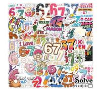 67 Meme Stickers,Funny Six Seven Funny Stickers,Waterproof Laptop Sticker,Meme Sticker for DIY Phones Luggage Adults and Teenagers to DIY (50 Pieces)