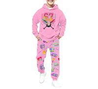 67 Meme Tracksuit Sets for Kids 2 Piece Outfits Long Sleeve Hoodie and Elastic Drawstring Sweatpants Christmas 6 7 Sets for Kids Back to School Activewear Santa Says Six Seven Tracksuit