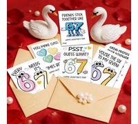 67 Meme Valentine Cards with Envelope, Funny Brainrot Valentine Playing Cards, Class Valentine's Day Gift for Husband Bf Gf Fiancé, Bulk Set Six Seven Card, Viral Trendy Romantic Design (6Pcs)