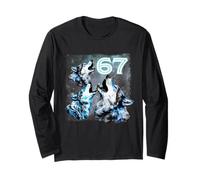 67 Meme Wolves Howling at The Moon 6-7 Long Sleeve T-Shirt