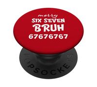 67 Merry Six Seven Bruh Cool Christmas 6 7 Xmas Meme PopSockets Adhesive PopGrip