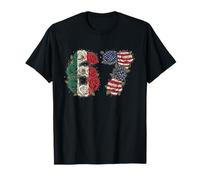 67 Mexican American Flag Flower Six Seven Gen Alpha Slang T-Shirt