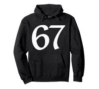 67 Minimal Hindi Inspired Number Design Pullover Hoodie